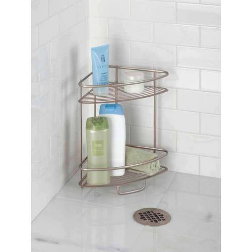 Super Suction Wall Mounted Chrome Black Corner Bathroom ShelfAxis Super Suction Wall Mounted Chrome Black Corner Bathroom ShelfAxis